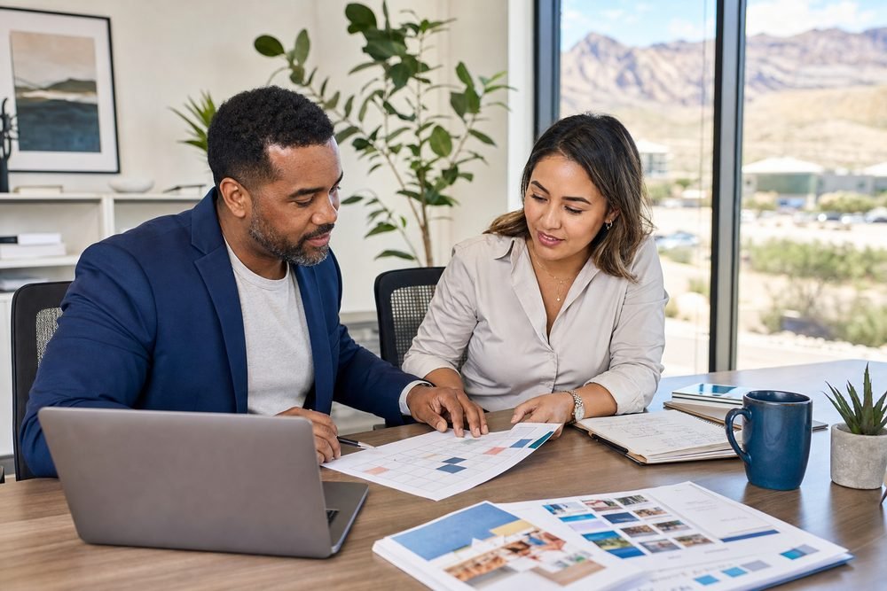 Facebook Marketing strategist and business owner planning audience, content, and campaign priorities in Victorville, CA