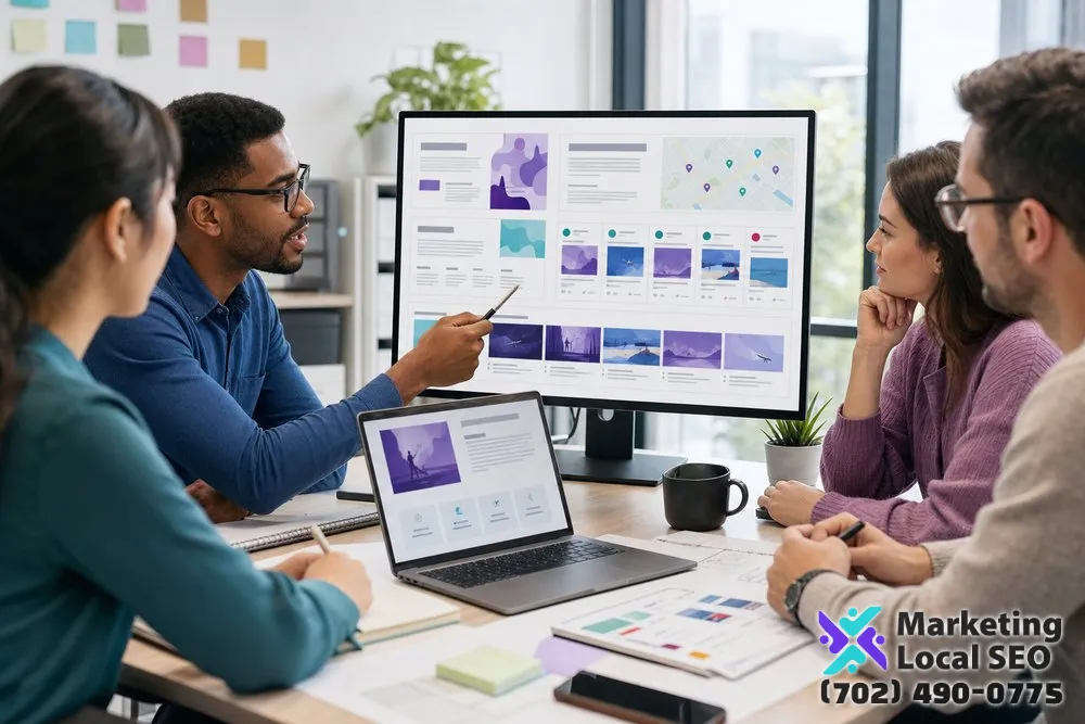 Content Creator in Fresno planning website pages, blog articles, local SEO content, social posts, and AI-generated business videos