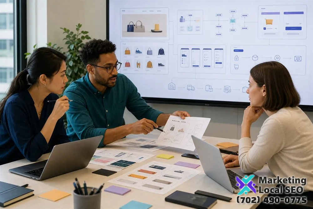 Ecommerce Website Development Company team planning product discovery, merchandising, checkout, and fulfillment workflows for a Colorado Springs, CO business