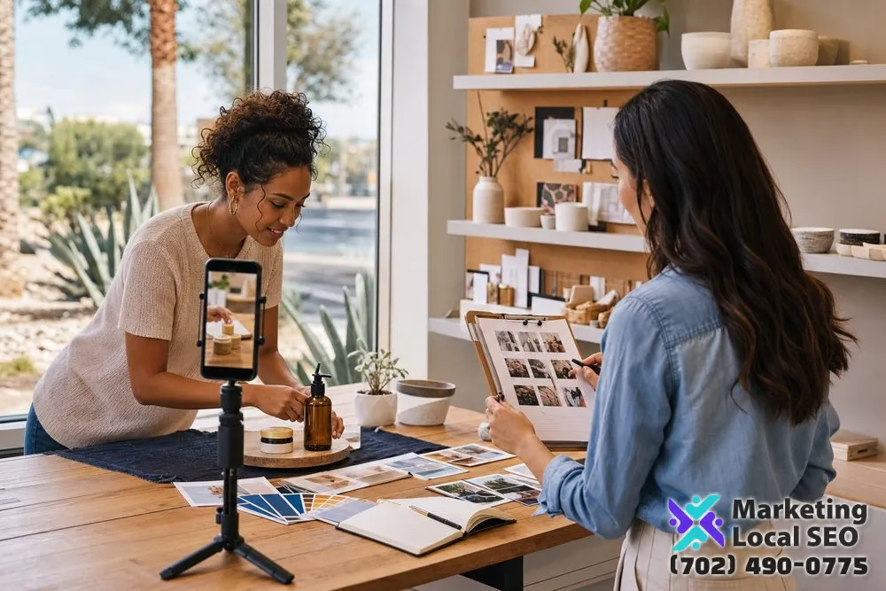 Facebook Marketing team producing mobile-first business content and community-focused posts in Bakersfield