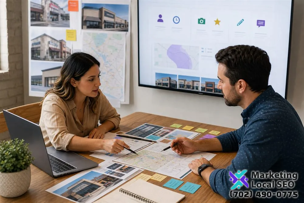 GBP SEO specialists aligning categories, services, hours, business photos, service areas, and local landing pages for a New York business