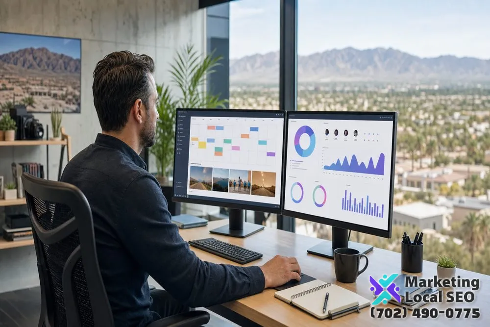 Social Media Marketing Agency strategist auditing content calendars, audiences, engagement, and conversions for a business in Boyertown, PA