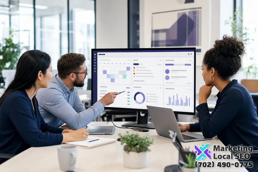 Website management company in San Bernardino planning content, maintenance, performance, analytics, and operational priorities for a local business